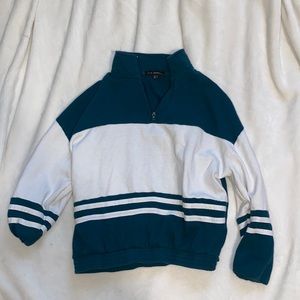 LA HEARTS Green color block sweatshirt